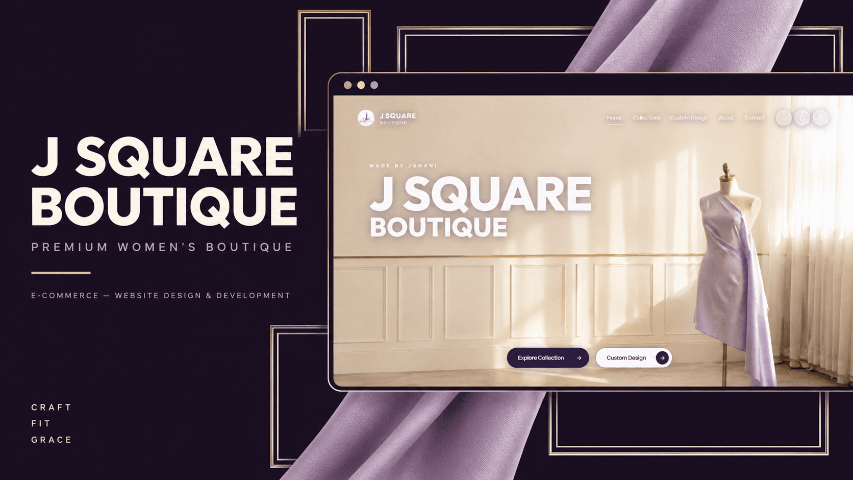 J Square Boutique desktop showcase
