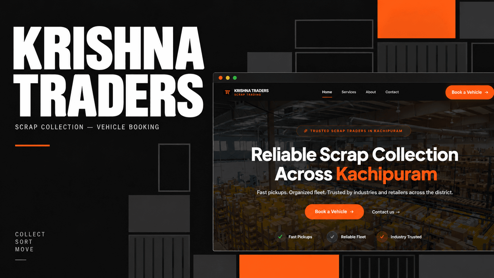 Krishna Traders desktop project mockup