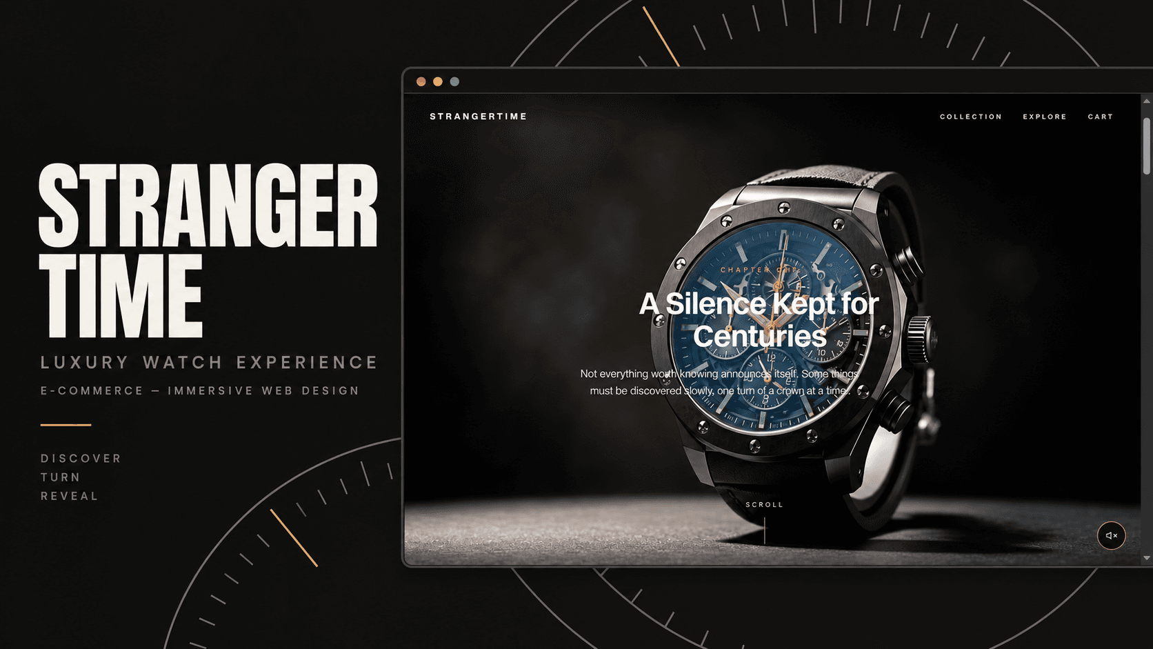 StrangerTime desktop project mockup